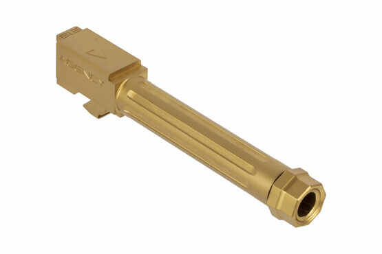 The Agency Arms barrel for Glock 19 Gen1-4 features 7 straight flutes and a threaded muzzle
